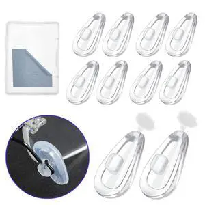 Eyeglass Nose Pads with Push-in, 5 Pairs Soft Silicone Air Chamber Glasses Nose Pad Replacement Kit, Anti Slip Nose Piece/Nose Pads for Glasses Eyeglasses Sunglasses Glasses Cleaning Cloth Eyeglass Nose Pads with Push-in, 5 Pairs Soft Silicone Air Chamber Glasses Nose Pad Replacement Kit, Anti Slip Nose Piece/Nose Pads for Glasses Eyeglasses Sunglasses Glasses Cleaning Cloth