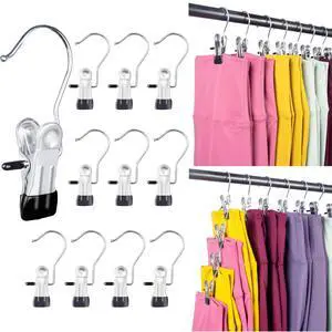 Legging Organizer for Closet,Pants Hangers Space Saving,10 Pack,Metal Yoga Pants Hangers with Clips and Soft Rubber Coated Sleeve.Space Saving Hanger Closet Organizers and Storage Legging Organizer for Closet,Pants Hangers Space Saving,10 Pack,Metal Yoga Pants Hangers with Clips and Soft Rubber Coated Sleeve.Space Saving Hanger Closet Organizers and Storage
