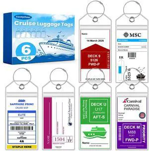6 Pack Luggage TagsCruise Essentials 2026 &Travel EssentialsCruise Must Haves for NCL, Princess, Carnival, Royal Caribbean & Celebrity Cruise Ships 6 Pack Luggage TagsCruise Essentials 2026 &Travel EssentialsCruise Must Haves for NCL, Princess, Carnival, Royal Caribbean & Celebrity Cruise Ships