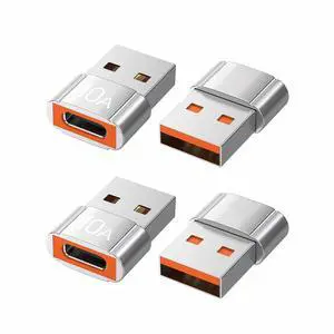 USB to USB C Adapter 4 Pack,10A 200W Fast Charging Data Transfer USB to USB C Adapter 4 Pack,10A 200W Fast Charging Data Transfer