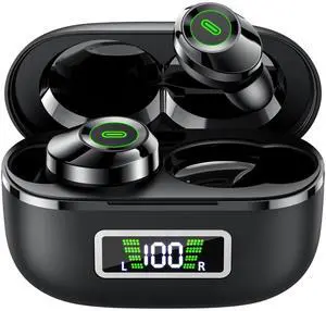 Wireless Earbuds, Bluetooth 5.5 Headphones Bass Stereo, Ear Buds with Noise Cancelling Mic, LED Display in Ear Earphones 80H Playtime, USB-C IP7 Waterproof Bluetooth Earbuds for Phones/Sports/Work Wireless Earbuds, Bluetooth 5.5 Headphones Bass Stereo, Ear Buds with Noise Cancelling Mic, LED Display in Ear Earphones 80H Playtime, USB-C IP7 Waterproof Bluetooth Earbuds for Phones/Sports/Work
