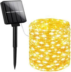 Solar String Lights, 1-Pack 40FT 100LED Solar Fairy Lights with 8 Lighting Modes, Solar Lights Outdoor Waterproof for Patio Christmas Wedding Party Tree Yard Decoration (Warm White) Solar String Lights, 1-Pack 40FT 100LED Solar Fairy Lights with 8 Lighting Modes, Solar Lights Outdoor Waterproof for Patio Christmas Wedding Party Tree Yard Decoration (Warm White)