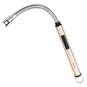 Electric Candle Lighter USB Type C Rechargeable Lighter Steel Shell & Hanging Hook with 360° Flexible Neck(Gold) Electric Candle Lighter USB Type C Rechargeable Lighter Steel Shell & Hanging Hook with 360° Flexible Neck(Gold)