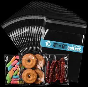 300 PCS 4x6 Inches Clear Self Sealing Cellophane Bags, Resealable Cookie Bags, Candy and Products 300 PCS 4x6 Inches Clear Self Sealing Cellophane Bags, Resealable Cookie Bags, Candy and Products