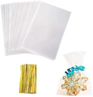 Cellophane Treat Bags, 4x6 In Cellophane Bags With Ties, 100 Pcs Cellophane Treat Bags, 4x6 In Cellophane Bags With Ties, 100 Pcs