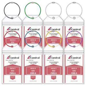 Carnival Cruise Luggage Tag Holders, 8 Pcs Zip Seal Clear Cruise Luggage Tag Holder with Steel Loops for All Carnival Cruise Line Ships & Tags for Cruises in 2025 & 2026 Carnival Cruise Luggage Tag Holders, 8 Pcs Zip Seal Clear Cruise Luggage Tag Holder with Steel Loops for All Carnival Cruise Line Ships & Tags for Cruises in 2025 & 2026