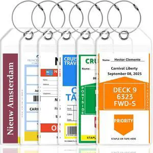 6 Pack Cruise Luggage Tag Holders, Clear Plastic Cruise Ship Essentials 6 Pack Cruise Luggage Tag Holders, Clear Plastic Cruise Ship Essentials