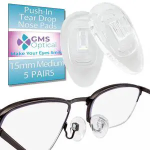 Pads Teardrop 15mm Medium, 5 Pairs Nose Pads for Glasses Pads Teardrop 15mm Medium, 5 Pairs Nose Pads for Glasses