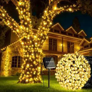 Solar String Lights Outdoor Waterproof, 39FT 100LED, Warm White Solar String Lights Outdoor Waterproof, 39FT 100LED, Warm White