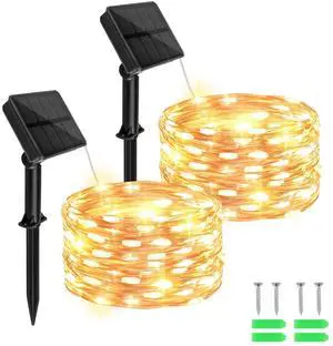Solar Fairy Lights Outdoor Waterproof,16.4ft 50LED Solar String Lights for Outside 8 Modes 2 Packs for Christmas Halloween Holiday Patio Backyard Garden Decorations Warm White Solar Fairy Lights Outdoor Waterproof,16.4ft 50LED Solar String Lights for Outside 8 Modes 2 Packs for Christmas Halloween Holiday Patio Backyard Garden Decorations Warm White