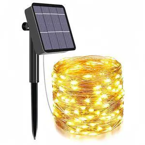 100FT 300 LED Solar Fairy Lights Outdoor Waterproof, Warm White 100FT 300 LED Solar Fairy Lights Outdoor Waterproof, Warm White