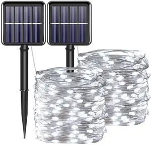 Solar Fairy String Lights for Outside, Outdoor Waterproof, Cool White 2Pack Total 200LED 66Ft 8 Modes Mini Mini Small Solar Powered Lights for Christmas, Garden, Patio, Fence, Balcony Solar Fairy String Lights for Outside, Outdoor Waterproof, Cool White 2Pack Total 200LED 66Ft 8 Modes Mini Mini Small Solar Powered Lights for Christmas, Garden, Patio, Fence, Balcony