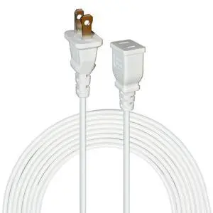 15FT White Thin Extension Cord 2 Prong Extension Cord for Indoor Use Outdoor Use with Single Outlet - Ideal for Holiday Lights, Lamps, Cameras, Appliance (1 Pack) 15FT White Thin Extension Cord 2 Prong Extension Cord for Indoor Use Outdoor Use with Single Outlet - Ideal for Holiday Lights, Lamps, Cameras, Appliance (1 Pack)