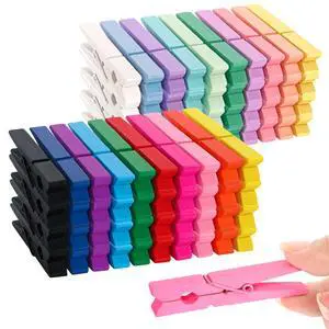 80 Pcs Colored Wooden Clothes Pins 2.9 Inch DIY Crafts Clips 80 Pcs Colored Wooden Clothes Pins 2.9 Inch DIY Crafts Clips