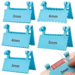 Clip On Sewing Ruler, 2/3/4/5/6mm Edge Stitch Lock and Sewing Gauge, Stitch Guide Lockranding Tool for Embroidery Fabric Hand Sewing(Blue) Clip On Sewing Ruler, 2/3/4/5/6mm Edge Stitch Lock and Sewing Gauge, Stitch Guide Lockranding Tool for Embroidery Fabric Hand Sewing(Blue)