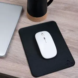 Faux Leather Mouse Pad 6 x 8 INCH Elegant & Waterproof | Synthetic Leather, Non-Slip Rubber Base, Stitched Edges | Ideal for Laptop, Office, Travel (Black) Faux Leather Mouse Pad 6 x 8 INCH Elegant & Waterproof | Synthetic Leather, Non-Slip Rubber Base, Stitched Edges | Ideal for Laptop, Office, Travel (Black)