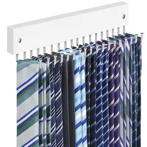 Tie Rack Belt Hanger Wall Mounted Tie Organizer White 1 Pack Tie Rack Belt Hanger Wall Mounted Tie Organizer White 1 Pack