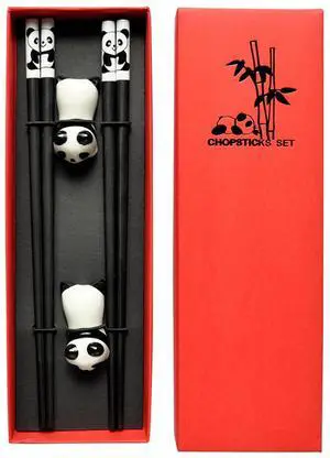 Chopsticks Set with Rest, Reusable Fiberglass Non-Slip, Gift Box Chopsticks Set with Rest, Reusable Fiberglass Non-Slip, Gift Box