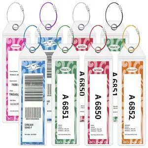 DCL Cruise Luggage Tag Holders, 8 Pack Zip Seal Clear Cruise Luggage Tag Holder with Steel Loops Fits for Dream, Fantasy, Magic, Wonder, Wish & Treasure 2025-2026 (8 Pcs with 7 Colors) DCL Cruise Luggage Tag Holders, 8 Pack Zip Seal Clear Cruise Luggage Tag Holder with Steel Loops Fits for Dream, Fantasy, Magic, Wonder, Wish & Treasure 2025-2026 (8 Pcs with 7 Colors)