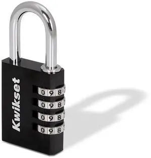 Aluminum Combination Padlock, Resettable 4-Digit, 1-Pack, Black Aluminum Combination Padlock, Resettable 4-Digit, 1-Pack, Black