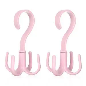 Rotating Belt Hanger, 2PCS Rotating Handbag Hanger 360 Degrees Rotatable Organizer with 4 Claws Scarf Tie Rack Hooks for Belts 4 Colors for Bedroom(Pink) Rotating Belt Hanger, 2PCS Rotating Handbag Hanger 360 Degrees Rotatable Organizer with 4 Claws Scarf Tie Rack Hooks for Belts 4 Colors for Bedroom(Pink)