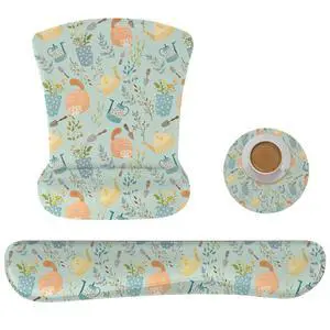 Ergonomic Memory Foam Keyboard Mouse Pad Set with Wrist Rest Support,Non-Slip Hand Wrist Cushion for Laptop/Notebook/Desktop/Computer/Gaming/Office,Easy Typing& Pain Relief (Ginger Cats) Ergonomic Memory Foam Keyboard Mouse Pad Set with Wrist Rest Support,Non-Slip Hand Wrist Cushion for Laptop/Notebook/Desktop/Computer/Gaming/Office,Easy Typing& Pain Relief (Ginger Cats)