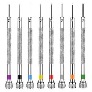 Watch Screwdriver Set, 0.6-2.0 mm Micro Flathead Screwdriver Kit, Professional Jewelers Repair Tool for Eyeglasses,Jewelry Work, Small Slotted Screwdrivers with Non-Slip Handle Watch Screwdriver Set, 0.6-2.0 mm Micro Flathead Screwdriver Kit, Professional Jewelers Repair Tool for Eyeglasses,Jewelry Work, Small Slotted Screwdrivers with Non-Slip Handle