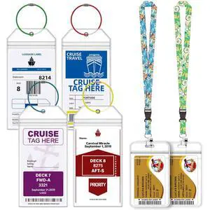 Cruise Luggage Tag Holders & Lanyards for Carnival, 6-Piece Set Cruise Luggage Tag Holders & Lanyards for Carnival, 6-Piece Set