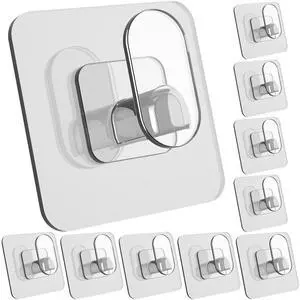 Drill Free Wall Hooks for Towels & Robe, 10 Pack, Adhesion - Shower Hanger Hook Stick on Wall for Bathroom Drill Free Wall Hooks for Towels & Robe, 10 Pack, Adhesion - Shower Hanger Hook Stick on Wall for Bathroom