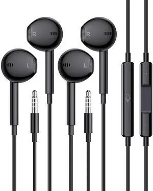 Wired Earbuds, 2 Pack 3.5mm Headphones with Microphone Clear Call HiFi Stereo Volume Control Earphones for iPhone iPad Samsung Kindle Switch MP3/4 (Black) Wired Earbuds, 2 Pack 3.5mm Headphones with Microphone Clear Call HiFi Stereo Volume Control Earphones for iPhone iPad Samsung Kindle Switch MP3/4 (Black)