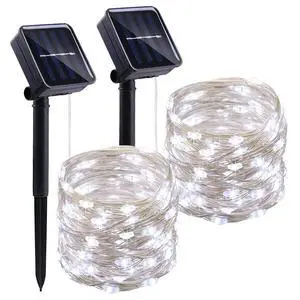 Solar String Lights Outdoor 2 Pack 33FT 100LED Copper Wire Fairy Light Waterproof Decoration for Wedding Party Terrace Yard Tree Garden Patio Christmas (Cool White) Solar String Lights Outdoor 2 Pack 33FT 100LED Copper Wire Fairy Light Waterproof Decoration for Wedding Party Terrace Yard Tree Garden Patio Christmas (Cool White)