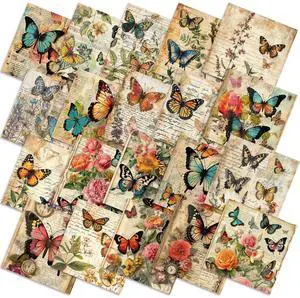 20 Pcs 10''x10'' Vintage Butterfly Quilting Fabric Square Retro Floral Precuts Quilted Fabric Bundle Retro Leaves Flower Printed Sewing Material for Holiday Patchwork DIY Craft Supplies 20 Pcs 10''x10'' Vintage Butterfly Quilting Fabric Square Retro Floral Precuts Quilted Fabric Bundle Retro Leaves Flower Printed Sewing Material for Holiday Patchwork DIY Craft Supplies