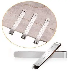 Set of 20 Stainless Steel Hemming Clips 3 Inches Measurement Ruler Set of 20 Stainless Steel Hemming Clips 3 Inches Measurement Ruler
