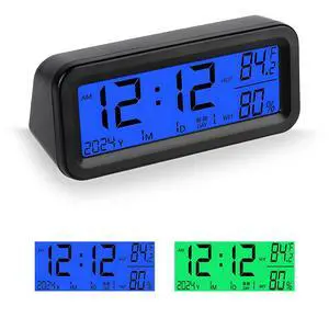 Car Digital Dashboard Clock, Solar Power Rechargeable Vehicle Electronic Clock with Night Backlight, Desk Watch with Day/Date/Temperature Display for Home Bedroom Office Car Digital Dashboard Clock, Solar Power Rechargeable Vehicle Electronic Clock with Night Backlight, Desk Watch with Day/Date/Temperature Display for Home Bedroom Office