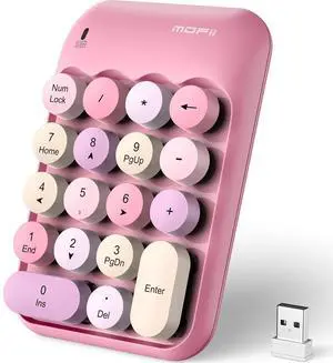 Cute Colorful Wireless Number Pad - 18 Keys, Portable 2.4 GHz with Stable Wireless Connectivity, 10-Key Financial Accounting Extension (Pink Colorful) Cute Colorful Wireless Number Pad - 18 Keys, Portable 2.4 GHz with Stable Wireless Connectivity, 10-Key Financial Accounting Extension (Pink Colorful)