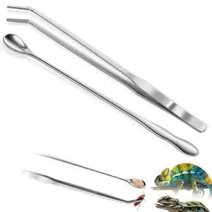 2pcs Reptile Feeding Tongs, Feeding Spoon, Stainless Steel Aquarium Feeding Tools, Curved Long Tweezers 10.6 in, Long Spoon 10 in (Coffee Spoon) for Feeding Lizards, Bearded Dragons and More. 2pcs Reptile Feeding Tongs, Feeding Spoon, Stainless Steel Aquarium Feeding Tools, Curved Long Tweezers 10.6 in, Long Spoon 10 in (Coffee Spoon) for Feeding Lizards, Bearded Dragons and More.
