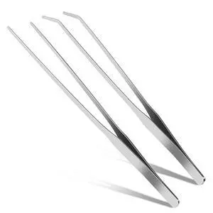 2 Pcs Reptile Feeding Tongs, 10.6IN Straight & Curved Long Tweezers 2 Pcs Reptile Feeding Tongs, 10.6IN Straight & Curved Long Tweezers