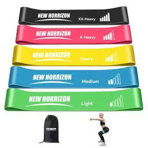 Resistance Bands for Working Out Set of 5 with Carry Bag, Resistance Loop Exercise Bands for Strength Training, Physical Therapy & Pilates, Home Gym Workout Equipment for Men & Women Resistance Bands for Working Out Set of 5 with Carry Bag, Resistance Loop Exercise Bands for Strength Training, Physical Therapy & Pilates, Home Gym Workout Equipment for Men & Women
