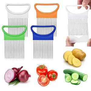 2Pcs Onion Holder Slicer, Stainless Steel 2Pcs Onion Holder Slicer, Stainless Steel