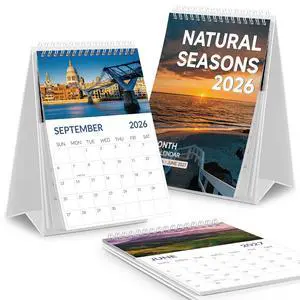 Desk Calendar 2026, 18 Months Desk Calendar 2026-2027 - From January 2026 to June 2027, Small Calendar 2026-5.9" x 8.9", Small Desk Calendar with Dual Coil for School, Home and Office Supplies Desk Calendar 2026, 18 Months Desk Calendar 2026-2027 - From January 2026 to June 2027, Small Calendar 2026-5.9" x 8.9", Small Desk Calendar with Dual Coil for School, Home and Office Supplies