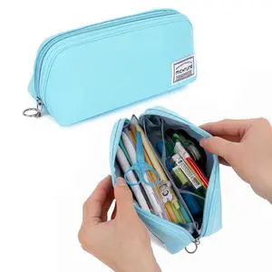 Pencil Case,Large Opening Pencil Pouch,Zipper Closure,Portable Stationery Organizer pencil bag,Office Travel Multi-Purpose Bag (Blue) Pencil Case,Large Opening Pencil Pouch,Zipper Closure,Portable Stationery Organizer pencil bag,Office Travel Multi-Purpose Bag (Blue)
