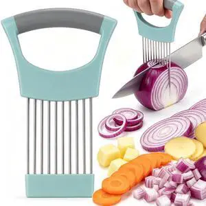Steel Onion Holder for Slicing, Green Steel Onion Holder for Slicing, Green