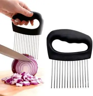 Onion Holder for Slicing Meat Tenderizer Extra Large Onion Slicer Holder Cutter Vegetable for Potato, Tomato, Lemon, Kitchen Food Slicer Guide with 16 Long Needles Onion Holder for Slicing Meat Tenderizer Extra Large Onion Slicer Holder Cutter Vegetable for Potato, Tomato, Lemon, Kitchen Food Slicer Guide with 16 Long Needles