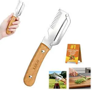 Multifunctional Vegetable Peeler and Julienne Peeler, Stainless Steel Shredder with Wooden Handle and Bottle Opener for Potatoes Carrots Cucumbers Cabbage and Fruit (1Pc) Multifunctional Vegetable Peeler and Julienne Peeler, Stainless Steel Shredder with Wooden Handle and Bottle Opener for Potatoes Carrots Cucumbers Cabbage and Fruit (1Pc)