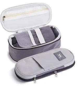 Pencil Case Large, Fabric Pencil Pouch Large, Grey, Pen Bag Pencil Case Large, Fabric Pencil Pouch Large, Grey, Pen Bag