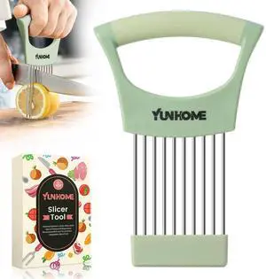 Onion Slicer Holder, Stainless Steel Onion Holder for Slicing, Onion Cutter Vegetable Chopper for Slicing of Lemon Avocado & Meat, Kitchen Utensils Gadget for Slices, Kitchen Assistant Tool for Fruit Onion Slicer Holder, Stainless Steel Onion Holder for Slicing, Onion Cutter Vegetable Chopper for Slicing of Lemon Avocado & Meat, Kitchen Utensils Gadget for Slices, Kitchen Assistant Tool for Fruit