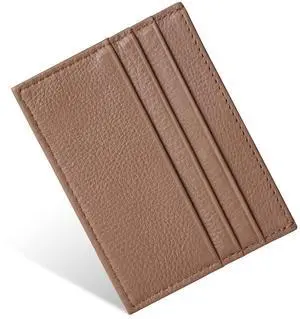 Credit Card Holder Wallet, RFID Blocking Leather Ultra Slim Wallet, Thin Minimalist Credit Card Case Card Protector, Front Pocket Wallets for Men, Women - 6 Card Slots and 1 Pockets (Brown) Credit Card Holder Wallet, RFID Blocking Leather Ultra Slim Wallet, Thin Minimalist Credit Card Case Card Protector, Front Pocket Wallets for Men, Women - 6 Card Slots and 1 Pockets (Brown)