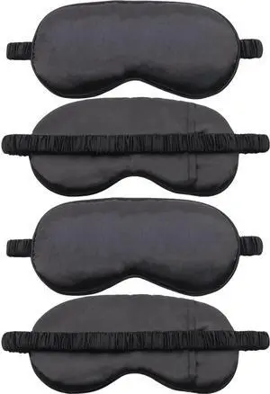 4 Pack Sleep Mask for Women & Men, 100% Blackout Silky Eye Cover, Zero Eye Pressure Soft Satin Blindfold with Elastic Adjustable Strap, Lightweight Night Eyes Shade for Travel Nap Side & Back Sleepers 4 Pack Sleep Mask for Women & Men, 100% Blackout Silky Eye Cover, Zero Eye Pressure Soft Satin Blindfold with Elastic Adjustable Strap, Lightweight Night Eyes Shade for Travel Nap Side & Back Sleepers