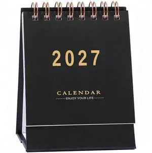 Mini Desk Calendar 2026-2027 - Use July 2026 to Dec 2027 Monthy Small Desktop Calendar 250 GSM Thick Paper Twin-Wire Binding for Home or Office (Black) Mini Desk Calendar 2026-2027 - Use July 2026 to Dec 2027 Monthy Small Desktop Calendar 250 GSM Thick Paper Twin-Wire Binding for Home or Office (Black)