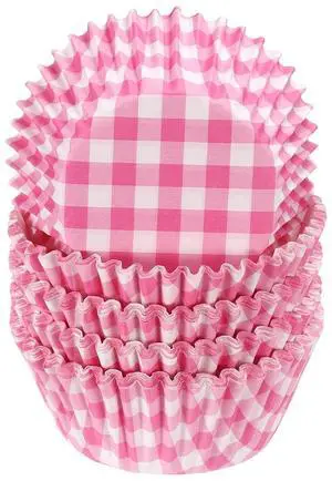 100 Count Cupcake Liners Cupcake Cups Standard Size Muffins Liners Papers Baking Cups Wrappers Greaseproof for Party Wedding, Pink Grid 100 Count Cupcake Liners Cupcake Cups Standard Size Muffins Liners Papers Baking Cups Wrappers Greaseproof for Party Wedding, Pink Grid